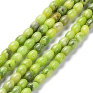 Natural Quartz Beads Strands, Dyed, Rice, Green Yellow, 6x4.5mm, Hole: 0.8mm, about 69~72pcs/strand, 16.14~16.34 inch(41~41.5cm)(G-C034-04B)