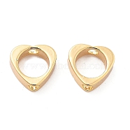 Brass Bead Frame, Heart, Real 18K Gold Plated, 7x8x2mm, Hole: 1.5mm(KK-G516-15G)