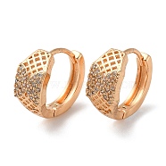 Brass Hoop Earrings with Rhinestone, Butterfly, Light Gold, 15x7.5x16.5mm(EJEW-K256-83KCG)