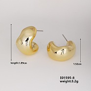 Fashionable Cute Geometric Shape Earrings for Hot Personalized Matching, Golden, 18.9x15.2mm(WX1077-7)