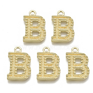 Alloy Pendants, Cadmium Free & Nickel Free & Lead Free, Initial Letter, Real 18K Gold Plated, Initial Letter.B, 21x13.5x2mm, Hole: 2mm(PALLOY-N157-002B-NR)