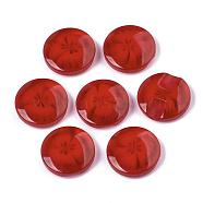 Translucent Pattern Buttons, Resin Button
, FireBrick, about 14mm in diameter, hole: 1mm, about 270pcs/bag(NNA0VFA)