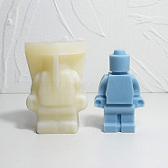 Robot Candle Silicone Molds, For Scented Candle Making, Human, 7x5.3x10cm(DIY-L072-006)