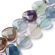Natural Fluorite Beads Strands, Faceted Love Heart, with Seed Beads, 11~12x12x4~5mm, Hole: 0.9mm, about 30~32pcs/strand, 15.35''(39cm)(G-B044-B04-01)