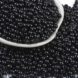 Opaque Acrylic Beads, Round, Black, 4x3.5mm, Hole: 1.6mm, about 18000pcs/500g(SACR-A007-01A-16)