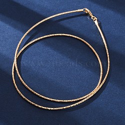 Brass Chains Necklaces, Real 18K Gold Plated, with Lobster Claw Clasps, Nickel Free, 16.73 inch(45.2cm)x2mm(X-KK-N216-40)