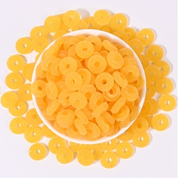 Plastic Linking Rings, Imatation Soft Candy, Donut, Yellow, 15x5mm