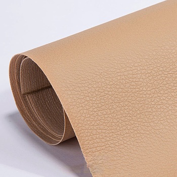 Rectangle PVC Leather Self-adhesive Fabric, for Sofa/Seat Patch, BurlyWood, 1370x350x0.4mm