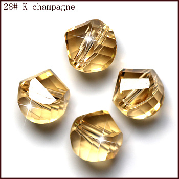 Imitation Austrian Crystal Beads, Grade AAA, Faceted, Polygon, Gold, 10mm, Hole: 0.9~1mm
