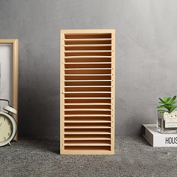 Wooden Storage Rack for Headbands, Hair Clip, Rectangle, Wheat, 32x14x6cm