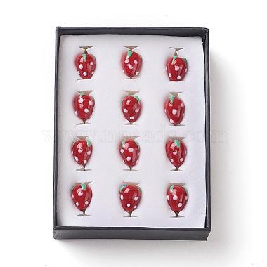 17mm Red Fruit Lampwork Beads