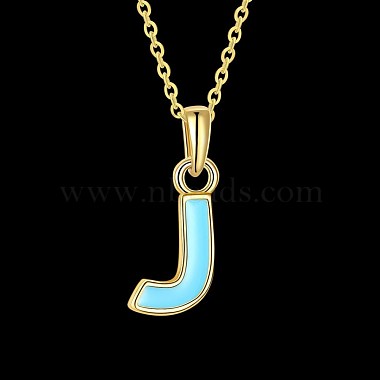 Fashion Tin Alloy Enamel Initial Pendant Necklaces(NJEW-BB20973-J)-7