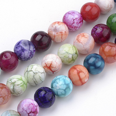 Chapelets de perle en agate naturelle patinée(G-S249-M-8mm)-3