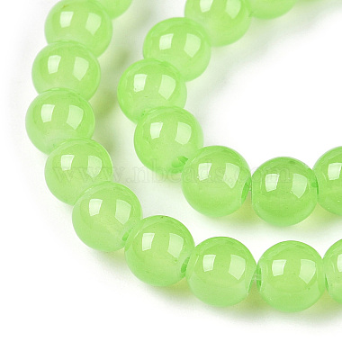cuisson imitation peinte jade verre brins de perles rondes(DGLA-Q021-6mm-09)-3