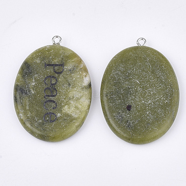 Natural Peridot Pendants(G-S344-90C)-2