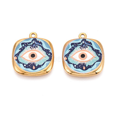 Printed 304 Stainless Steel Pendants(STAS-OY002-17G-02)-1