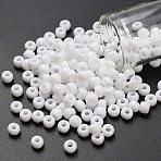 TOHO 3/0 Round Beads, Japanese Seed Beads, (41) Opaque White, 5.5mm, Hole: 1.5mm, about 60pcs/10g(X-SEED-TR03-0041)