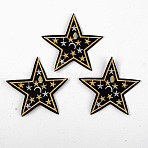 Computerized Embroidery Cloth Iron on/Sew on Patches, Appliques, Costume Accessories, Star, Black, 67x72x1.5mm(X-DIY-S040-044)