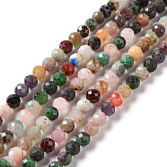 Natural & Synthetic Mixed Stone Beads Strands, Faceted, Round, 6mm, Hole: 1mm, about 67pcs/strand, 15.35 inch(39cm)(G-F717-04)
