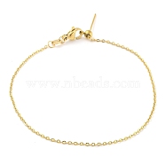 304 Stainless Steel Add a Bead Adjustable Texture Cable Chains Bracelets for Women, Golden, 21.4x0.2cm(BJEW-M307-01D-G)