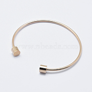 Eco-Friendly 316 Surgical Stainless Steel Cuff Bangle Making, with Removable Column Beads, Long-Lasting Plated, Real Rose Gold Plated, 2-1/2 inch(6.3cm)(STAS-J038-25RG)