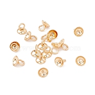 304 Stainless Steel Bead Cap Pendant Bails, for Globe Glass Bubble Cover Pendant Making, Half Round, Real 18K Gold Plated, 4x4mm, Hole: 2.5mm, 3.7mm inner diameter(STAS-I192-01A-G)