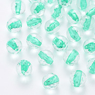 Transparent Acrylic Beads, Round, Faceted, Turquoise, 12x11.5mm, Hole: 1.8mm, about 550pcs/500g(TACR-S154-10A-68)