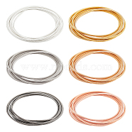 6M 6 Colors Titanium Steel Wire Grimp Wire, Round Flexible Coil Wire, Metallic Thread for Embroidery and Jewelry Making, Long-Lasting Plated, Mixed Color, 1.6mm, about 3.28 Feet(1m)/color(TWIR-BC0001-50)