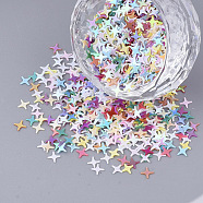 Ornament Accessories, PVC Plastic Paillette/Sequins Beads, No Hole/Undrilled Beads,Star, Mixed Color, 4x4x0.4mm, about 1600pcs/bag(PVC-T005-002A)