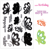Clear Silicone Stamps, for DIY Scrapbooking, Photo Album Decorative, Cards Making, Butterfly, 110x160x3mm(DIY-WH0504-56A)