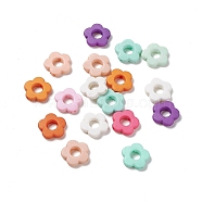Opaque Acrylic Bead Frames, Flower, Mixed Color, 14x14.5x3.5mm, Hole: 1.5mm, 1240pcs/500g(OACR-H019-26)