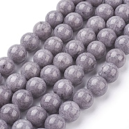 Natural Mashan Jade Beads Strands, Dyed, Round, Gray, 10mm, Hole: 1.2mm, about 42pcs/strand, 16 inch(DJAD-10D-29)