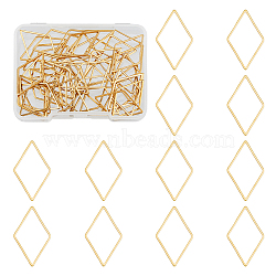 50Pcs 201 Stainless Steel Linking Rings, Rhombus, Golden, 26x16x1mm(STAS-DC0015-18)