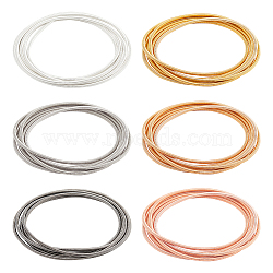 6M 6 Colors Titanium Steel Wire Grimp Wire, Round Flexible Coil Wire, Metallic Thread for Embroidery and Jewelry Making, Long-Lasting Plated, Mixed Color, 1.6mm, about 3.28 Feet(1m)/color(TWIR-BC0001-50)