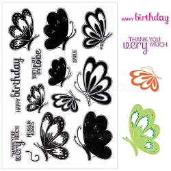 Clear Silicone Stamps, for DIY Scrapbooking, Photo Album Decorative, Cards Making, Butterfly, 110x160x3mm(DIY-WH0504-56A)