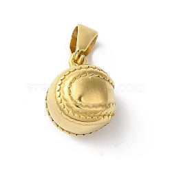 PVD Vacuum Plating 304 Stainless Steel Pendants, Golden, Baseball Theme Charm, Baseball, 17x13~14mm, Hole: 4.5x8mm(STAS-B069-40D-G)