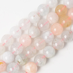 Natural Chalcedony Beads Strands, Dyed & Heated, Imitation Morganite, Round, 10~10.5mm, Hole: 1.2mm, about 38pcs/strand, 14.96 inch(38cm)(X-G-R479-10mm-13)