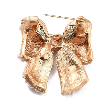 Broche imitation perle nœud papillon(JEWB-P010-05)-2