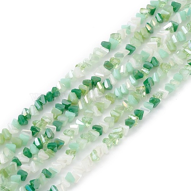 Dark Sea Green Triangle Glass Beads