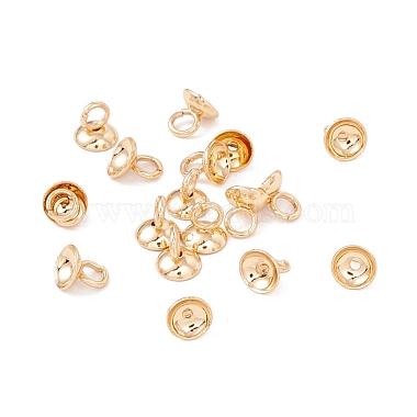 Real 18K Gold Plated 201 Stainless Steel Bead Cap Bails