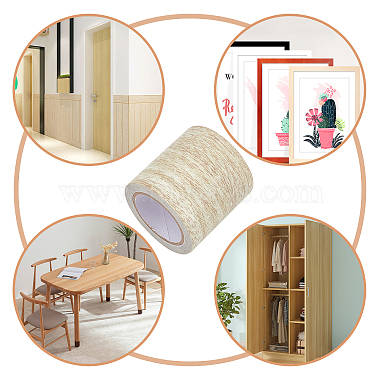 Non-woven Fabrics Imitation Wood Grain Adhesive Tape(DIY-GF0005-14A)-6