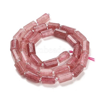 perles fraise naturelle de quartz brins(G-G068-A15-01)-3