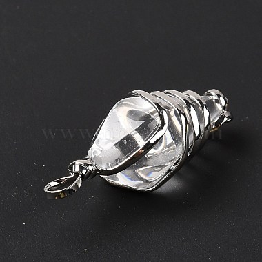 Glass Wire Wrapped Pendants(G-D458-05P-12-RS)-6