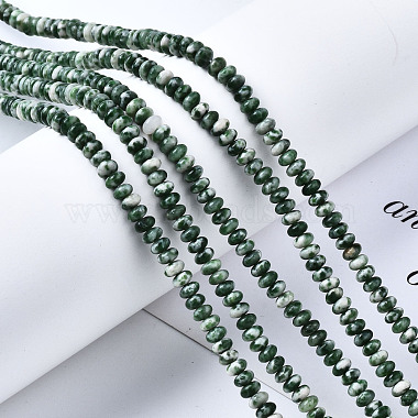 Chapelets de perles en jaspe à pois verts naturels(G-S366-128)-4