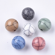 Resin Beads, Imitation Turquoise, Round, Mixed Color, 16mm, Hole: 1.8mm(RESI-T034-10B)