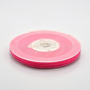 Polyester Velvet Ribbon for Gift Packing and Festival Decoration, Cerise, 1/8 inch(4mm), about 100yards/roll(91.44m/roll)(SRIB-M001-4mm-187)