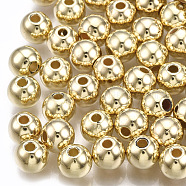 CCB Plastic Beads, Round, Light Gold, 6x5mm, Hole: 1.5mm(CCB-T006-004KC-6mm)