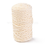 Cotton String Threads, for DIY Crafts, Gift Wrapping and Jewelry Making, Beige, 3mm, about 150m/roll(OCOR-F013-01)