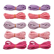 5 Strands 5 Colors Faux Suede Cord, Faux Suede Lace, Mixed Color, 2.5~2.8x1.5mm, about 1.09 yards(1m)/strand, 1 strand/color(LW-FS0001-01A)