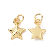 Star Brass Pendant Rhinestone Settings, with Jump Rings, Cadmium Free & Nickel Free & Lead Free, Real 18K Gold Plated, 11x9x2mm, Hole: 3.4mm, Fit for 1mm rhinestone(KK-G435-20G)